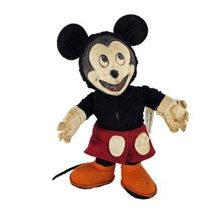 Vintage Gund Disney Mickey Mouse Plush Stuffed Animal 1940s